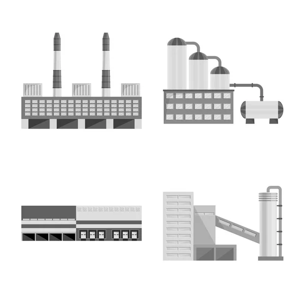 Izolált termelés és szerkezeti jel. Gyártási és technológiai készletvektor-illusztráció. — Stock Vector