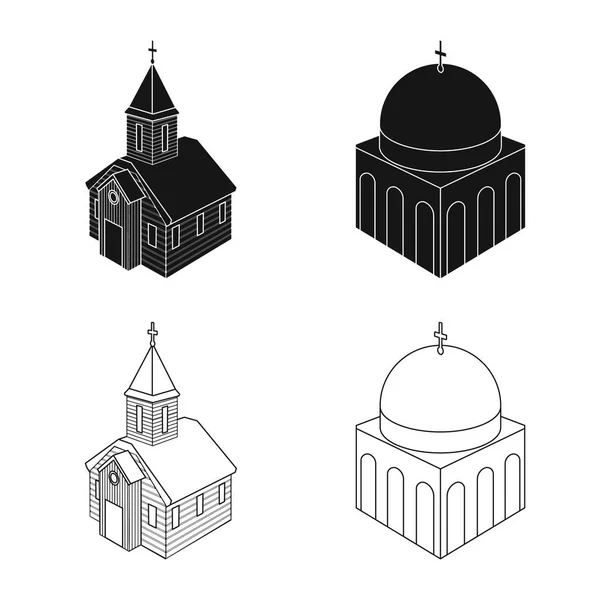 Ilustración vectorial del templo y signo histórico. Conjunto de templo y fe stock vector ilustración. — Vector de stock