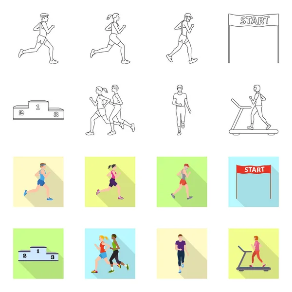 Vektorillustration av sport och vinnaren logotyp. Samling av sport- och fitness aktiesymbol för webben. — Stock vektor