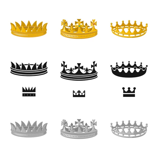 Oggetto isolato di logo medievale e nobiliare. Set di simboli stock medievali e monarchici per il web . — Vettoriale Stock