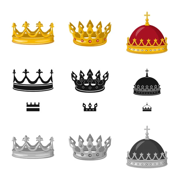 Vectorillustratie van de middeleeuwse en adel logo. Collectie van middeleeuwse en monarchie voorraad vectorillustratie. — Stockvector
