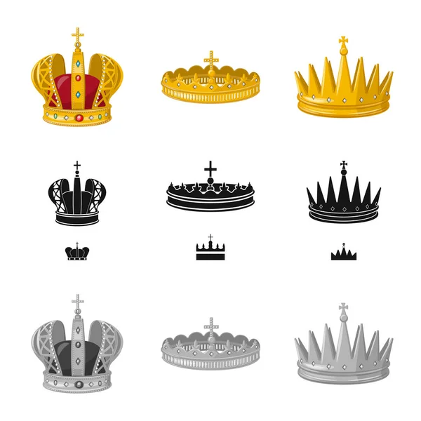 Ilustração vetorial do logotipo medieval e da nobreza. Conjunto de ilustração vetorial medieval e monárquica . — Vetor de Stock