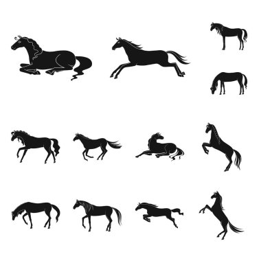 Fauna ve kısrak sembolü izole nesne. Web için fauna ve aygır stok sembolü koleksiyonu.