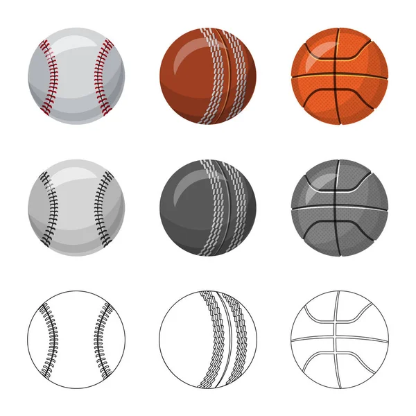 Vektor Illustration von Sport und Ball-Ikone. Set von Sport und athletischen Aktienvektoren Illustration. — Stockvektor