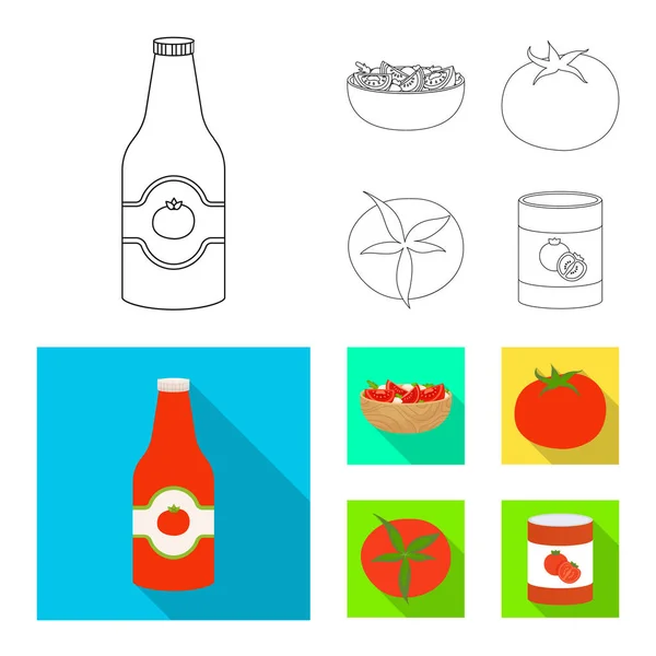 Conception vectorielle de légumes et délicieux symbole. Collection d'icônes vectorielles végétales et naturelles pour stock . — Image vectorielle
