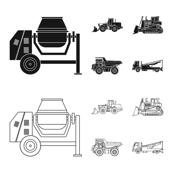 빌드 및 건설 로고의 벡터 디자인입니다. 주식에 대 한 빌드 및 기계 벡터 아이콘의 컬렉션. — 스톡 벡터