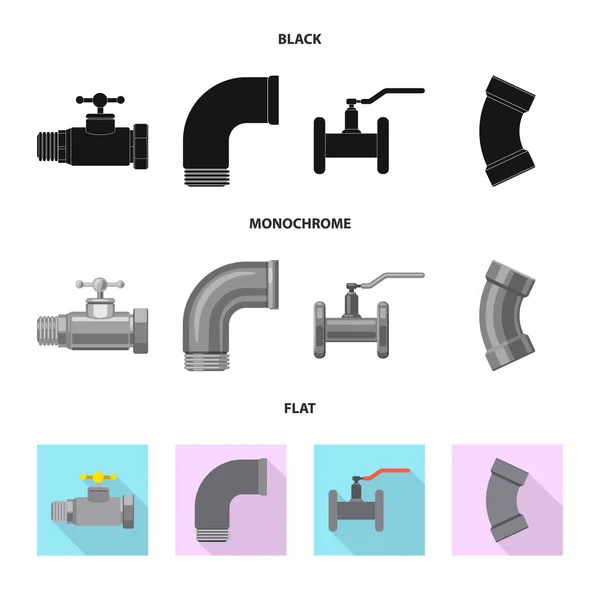 管道和管状标志的孤立物体。用于 web 的管道和管线库存符号的收集. — 图库矢量图片