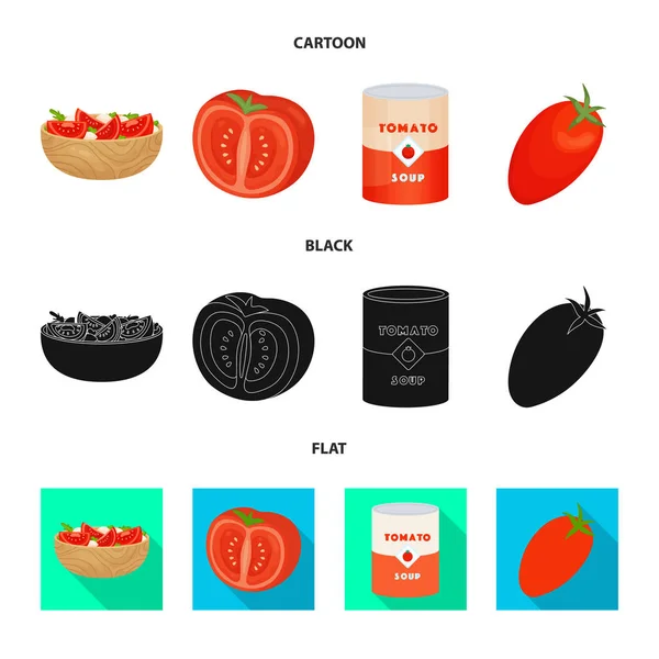 Geïsoleerd voorwerp van plantaardig en heerlijk logo. Verzameling van plantaardig en natuurlijk vector pictogram voor voorraad. — Stockvector