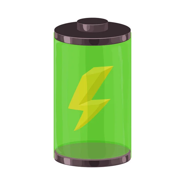 Isolated object of eco and battery symbol. Set of eco and recharge stock symbol for web. — Stock Vector