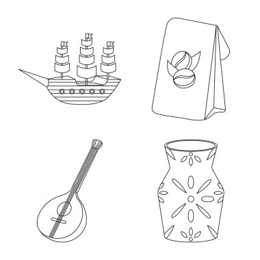 Turizm ve dönüm noktası sembolü izole nesne. Hisse senedi için turizm ve Avrupa vektör simgesi koleksiyonu.