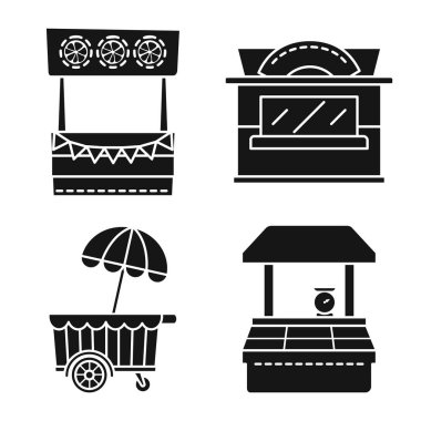 Çadır ve kentsel sembolün izole nesne. Web için çadır ve stand stok sembolü koleksiyonu.