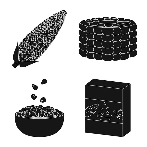 Objet isolé de symbole biologique et végétarien. Collection d'illustrations vectorielles de stocks biologiques et alimentaires . — Image vectorielle