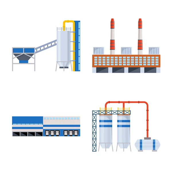 Projeto vetorial da indústria e do logotipo do edifício. Coleção de indústria e construção ilustração vetor estoque . — Vetor de Stock