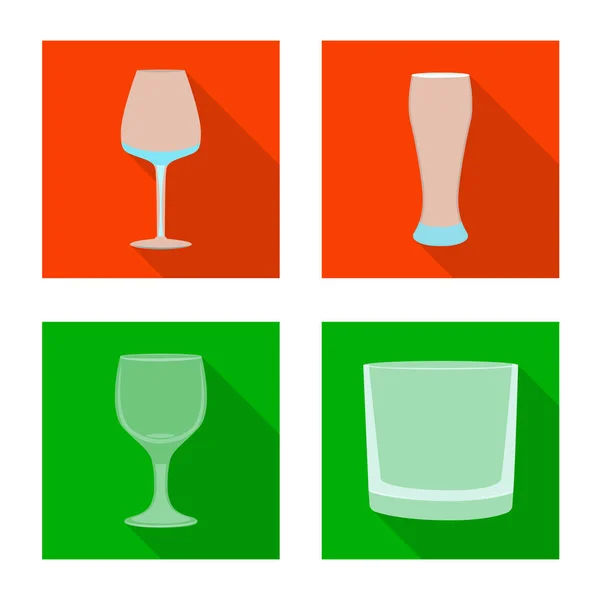 Ilustração vetorial de bebidas e símbolo de restaurante. Conjunto de bebidas e símbolo de estoque de celebração de web . — Vetor de Stock