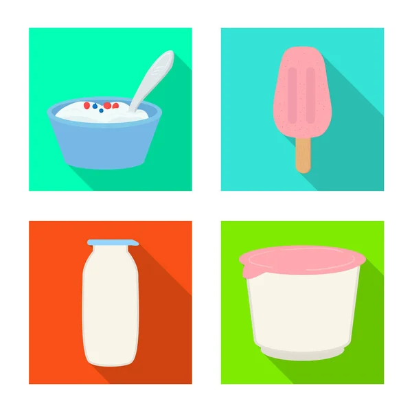 Isolated object of organic and lactose icon. Set of organic and farm vector icon for stock. — Stock Vector