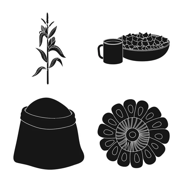 Ilustración vectorial del logotipo orgánico y vegetariano. Colección de icono de vector orgánico y alimenticio para stock . — Vector de stock