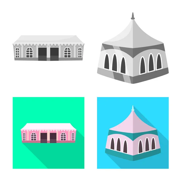 Conception vectorielle du toit et du panneau pliant. Ensemble de toiture et d'architecture symbole stock pour le web . — Image vectorielle