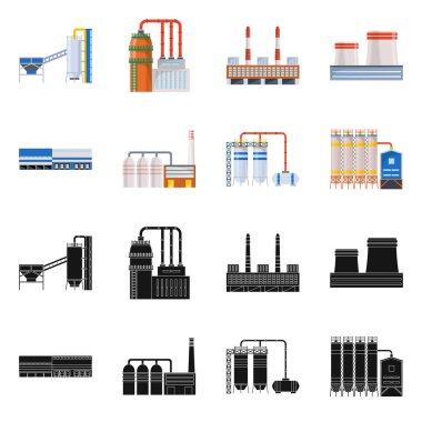Vektör tasarım üretim ve yapısı sembolü. Üretim ve teknoloji hisse senedi vektör çizim.