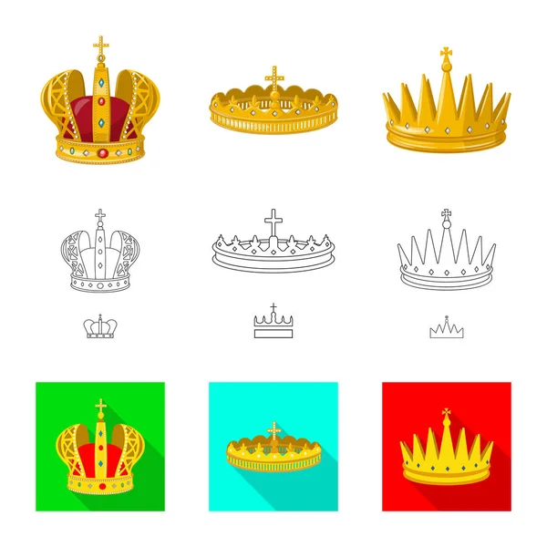 Diseño vectorial del logo medieval y nobiliario. Colección de medieval y monarquía símbolo de stock para la web . — Archivo Imágenes Vectoriales
