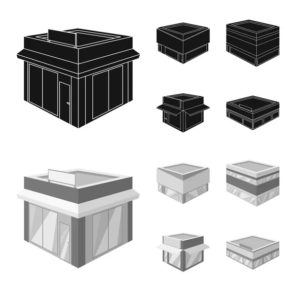 Progettazione vettoriale e simbolo urbano. Raccolta e icona vettoriale della casa per magazzino . — Vettoriale Stock