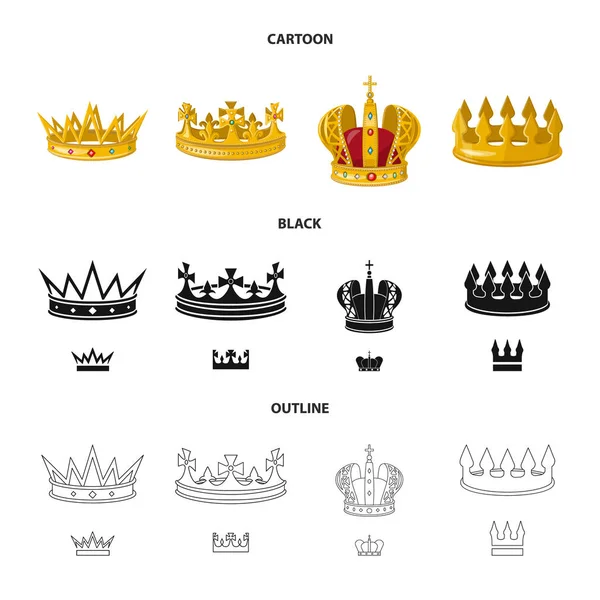 Vektorillustration av medeltida och adeln logotyp. Samling av medeltida och monarkin vektor ikon för lager. — Stock vektor