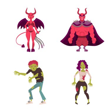 Kötü ve Cadılar Bayramı simgesinin izole nesne. Hisse senedi için kötü ve hayalet vektör simgesi koleksiyonu.