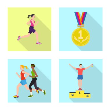 Spor ve kazanan simge vektör tasarımı. Spor ve fitness vektör simgesini hissenin topluluğu.