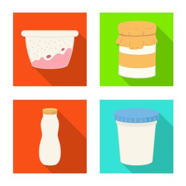 Vektör Illustration organik ve laktoz işareti. Web için organik ve çiftlik Stok sembolü koleksiyonu.