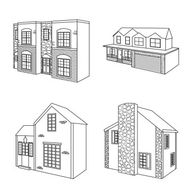Şehir ve inşaat sembolü yalıtılmış nesne. Web için şehir ve Emlak hisse senedi simgesi kümesi.