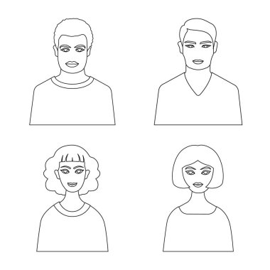 Karakter ve avatar sembolü izole nesne. Hisse senedi için karakter ve kişi vektör simgesi kümesi.