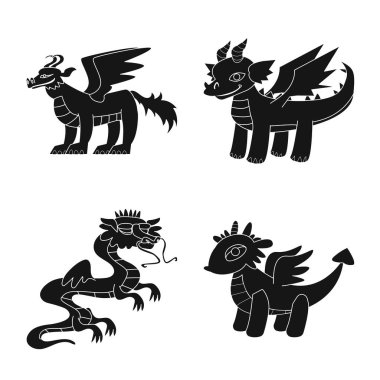 Dinozor ve Tarih sembolü izole nesne. Web için dinozor ve hayvan stok sembolü koleksiyonu.