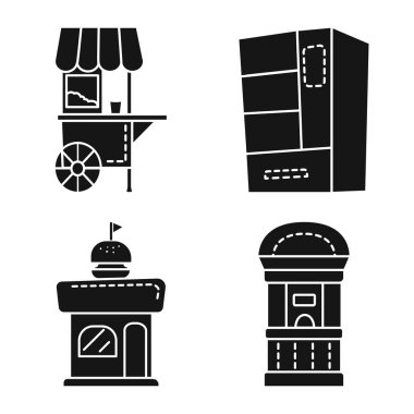 Çadır ve kentsel simge vektör tasarımı. Çadır ve stand stok vektör çizim koleksiyonu.