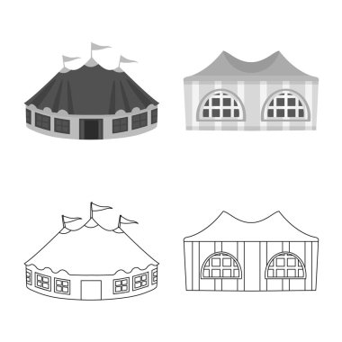 Çatı ve katlama simgesinin vektör tasarımı. Web için çatı ve mimari stok sembolü koleksiyonu.