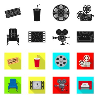 Televizyon ve filme logo vektör Illustration. Televizyon ve hisse senedi vektör çizim ile ilgilenen.