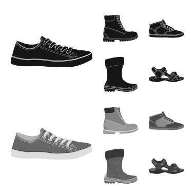Ayakkabı ve ayakkabı simge vektör tasarımı. Ayakkabı ve ayak hisse senedi simgesi için web topluluğu.