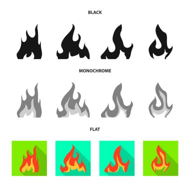 Parlak ve tehlikeli logosu vektör Illustration. Parlak ve orman ateşi stok vektör çizim koleksiyonu.