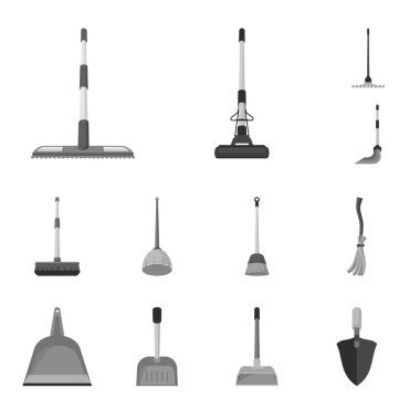 Araç ve paspas logosu izole nesne. Stok için araç ve ev vektör simgesi koleksiyonu.