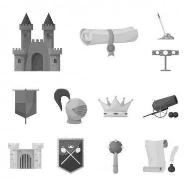 Miras ve antik simge izole nesne. Miras ve kültür stok vektör çizim koleksiyonu.