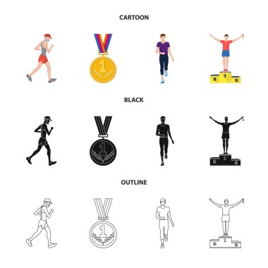 Spor ve kazanan işareti yalıtılmış nesne. Spor ve fitness vektör simgesini hissenin topluluğu.