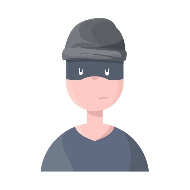 Hırsız ve hırsız logosu izole nesne. Hırsız ve hacker stok vektör çizim koleksiyonu.