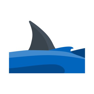 Deniz ve köpekbalığı sembolü vektör tasarımı. Stok için deniz ve Fin vektör simgesi seti.