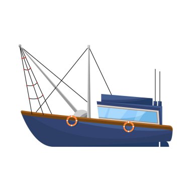Gemi ve balıkçılık işareti vektör Illustration. Gemi ve gemi stok vektör çizim seti.