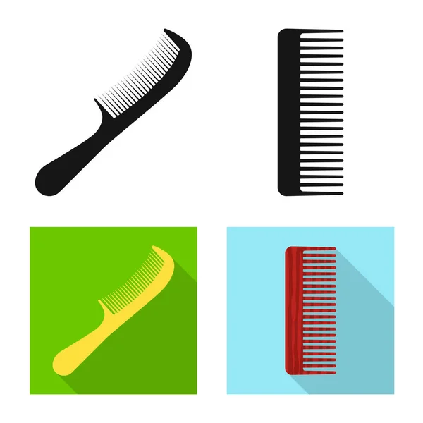 Objeto aislado de cepillo e icono de cabello. Conjunto de cepillo y cepillo de pelo vector de ilustración . — Vector de stock