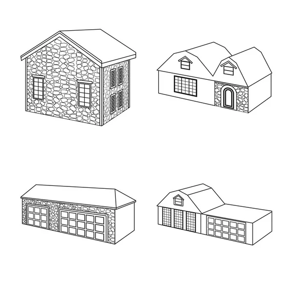 Illustration vectorielle du logo ville et construction. Ensemble de ville et icône vectorielle immobilière pour le stock . — Image vectorielle