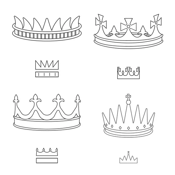 Illustration vectorielle de la reine et icône héraldique. Ensemble de reine et symbole de stock vip pour le web . — Image vectorielle