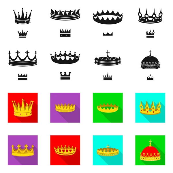 Изолированный объект средневекового и благородного символа. Коллекция векторных иллюстраций средневековья и монархии . — стоковый вектор