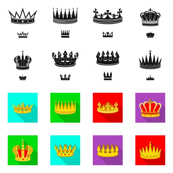 Vector design of medieval and nobility logo. Collection of medieval and monarchy stock vector illustration. — Stock Vector