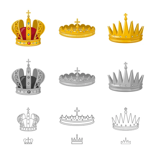 Design vetorial do ícone medieval e da nobreza. Coleção de ícone vetorial medieval e monárquico para estoque . — Vetor de Stock