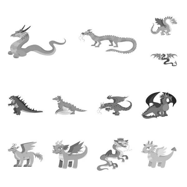 Векторная иллюстрация дикого и мифического логотипа. Коллекция диких и Хэллоуинских векторных значков на складе . — стоковый вектор
