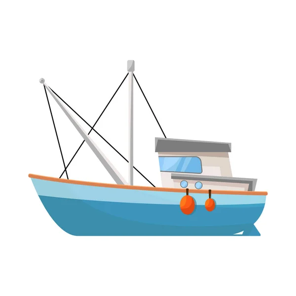 Balıkçılık ve trol logosu izole nesne. Stok için balıkçılık ve römorkör vektör simgesi koleksiyonu. — Stok Vektör